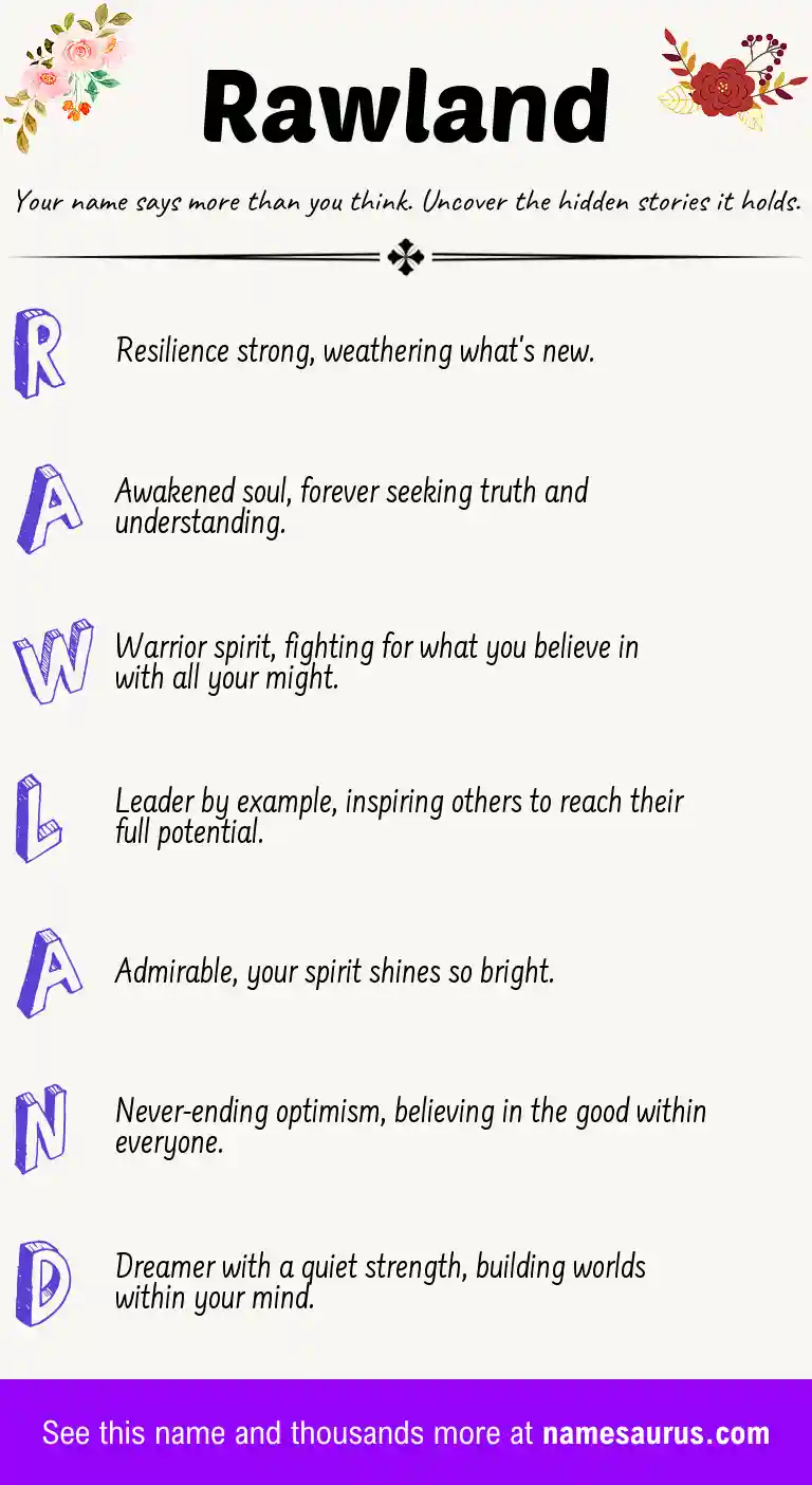 Acrostic poem about Rawland.