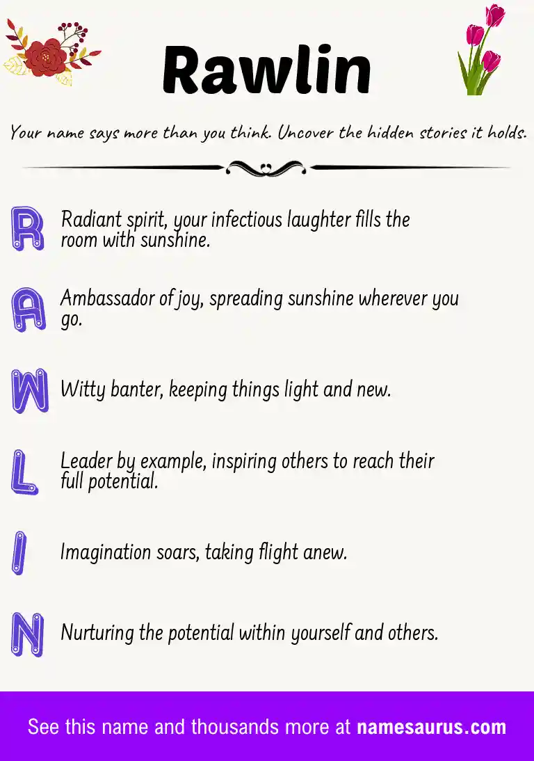 Acrostic poem about Rawlin.