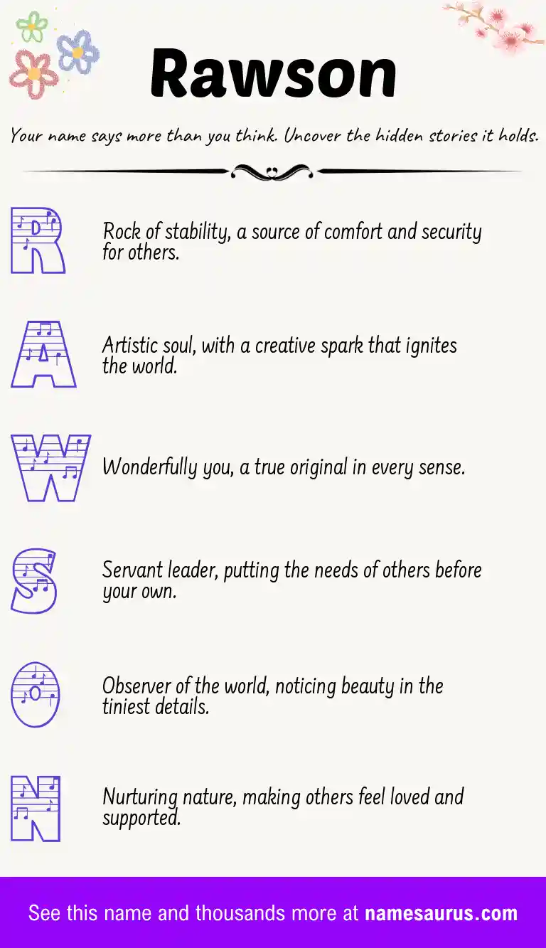 Acrostic poem about Rawson.