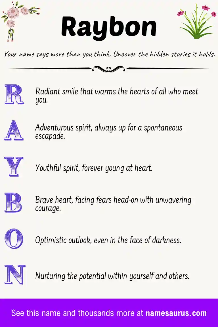 Acrostic poem about Raybon.