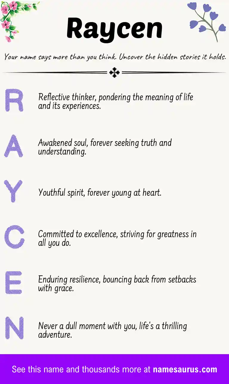 Acrostic poem about Raycen.