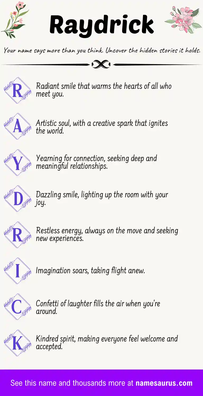 Acrostic poem about Raydrick.