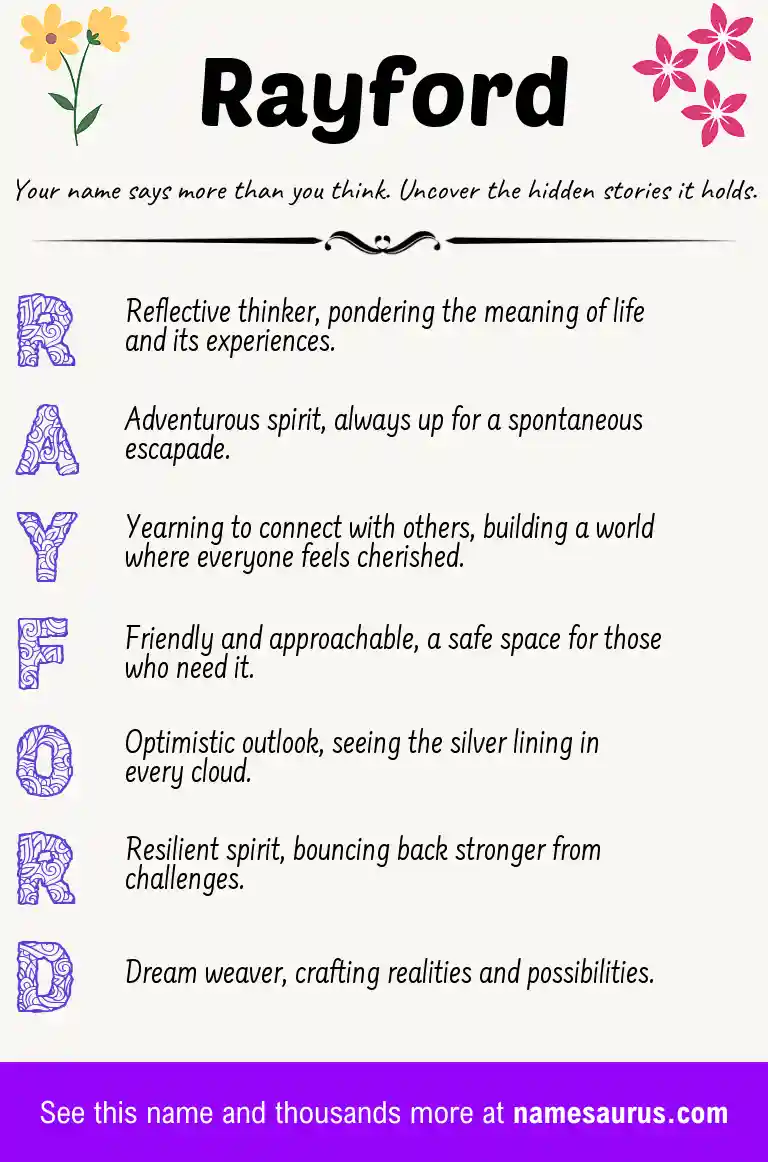 Acrostic poem about Rayford.