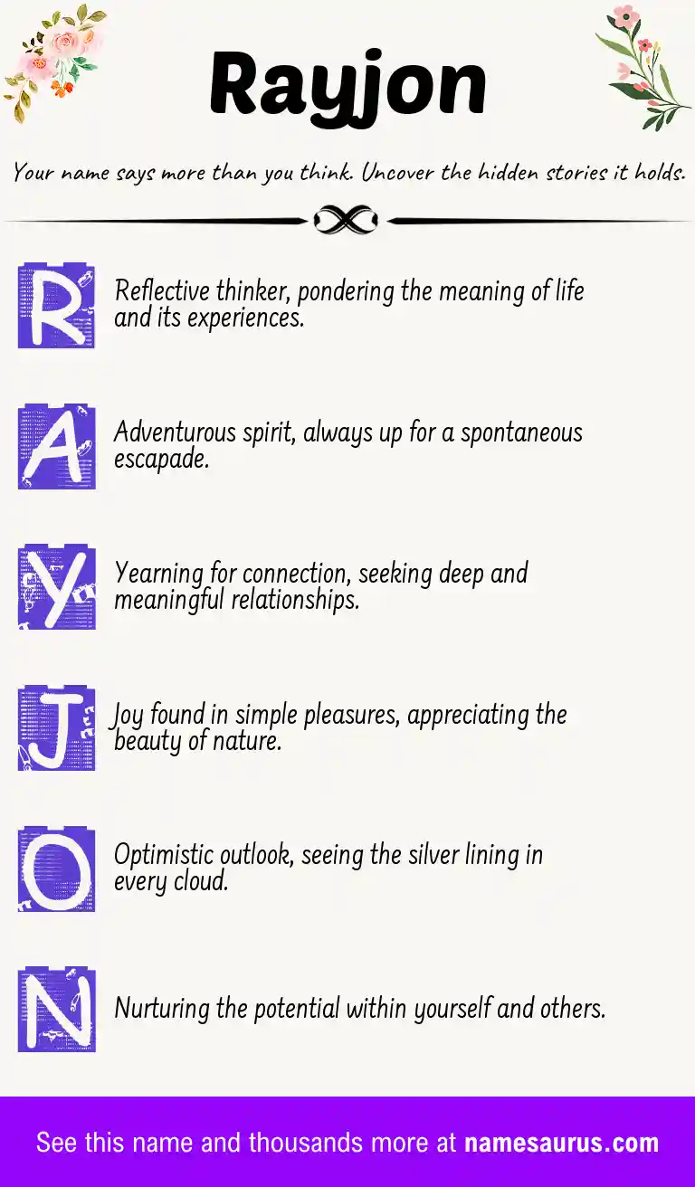 Acrostic poem about Rayjon.