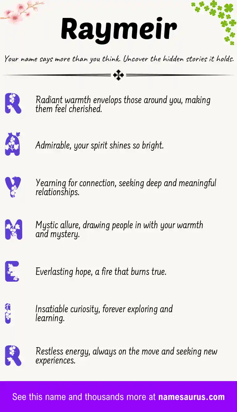 Acrostic poem about Raymeir.