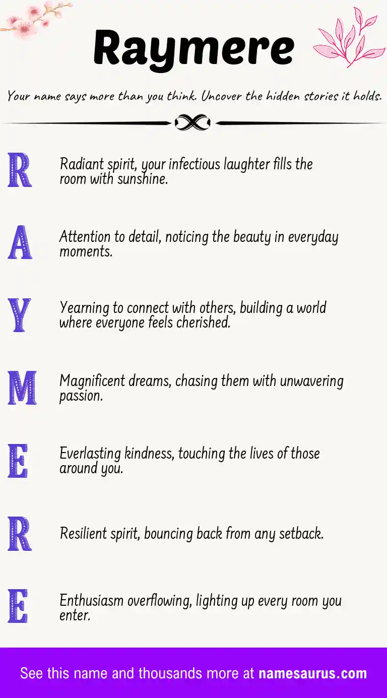 Acrostic poem about Raymere.