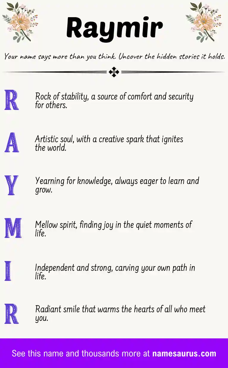 Acrostic poem about Raymir.