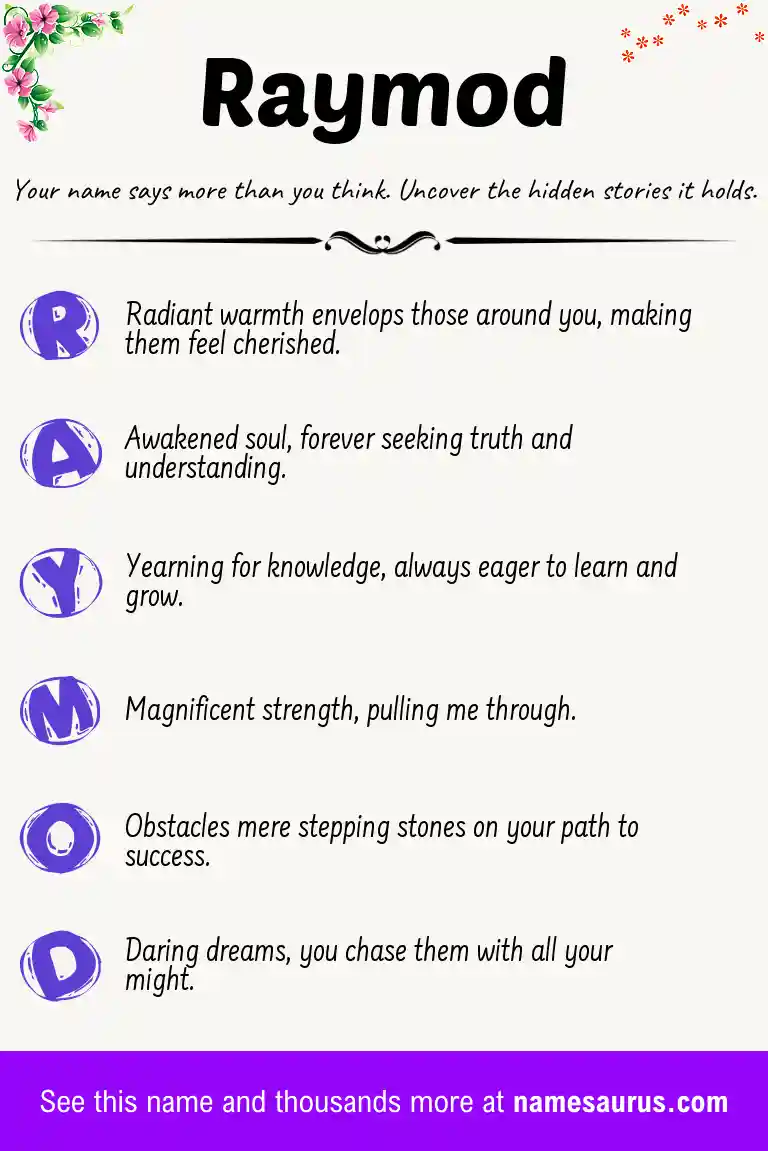 Acrostic poem about Raymod.