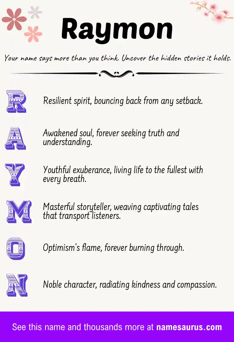 Acrostic poem about Raymon.