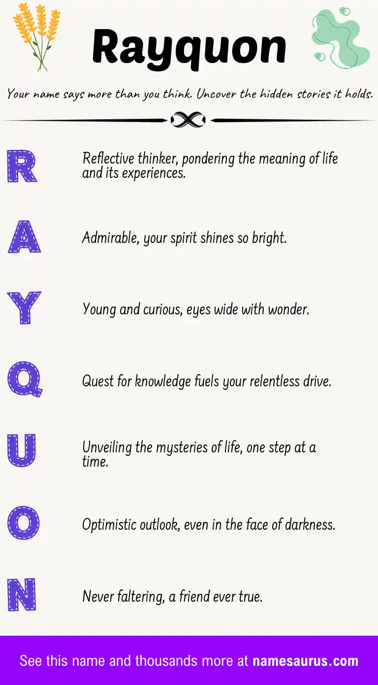 Acrostic poem about Rayquon.