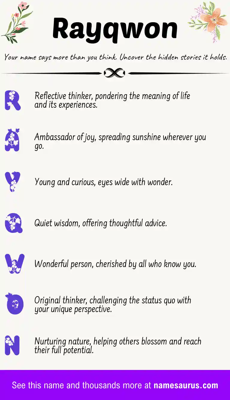 Acrostic poem about Rayqwon.