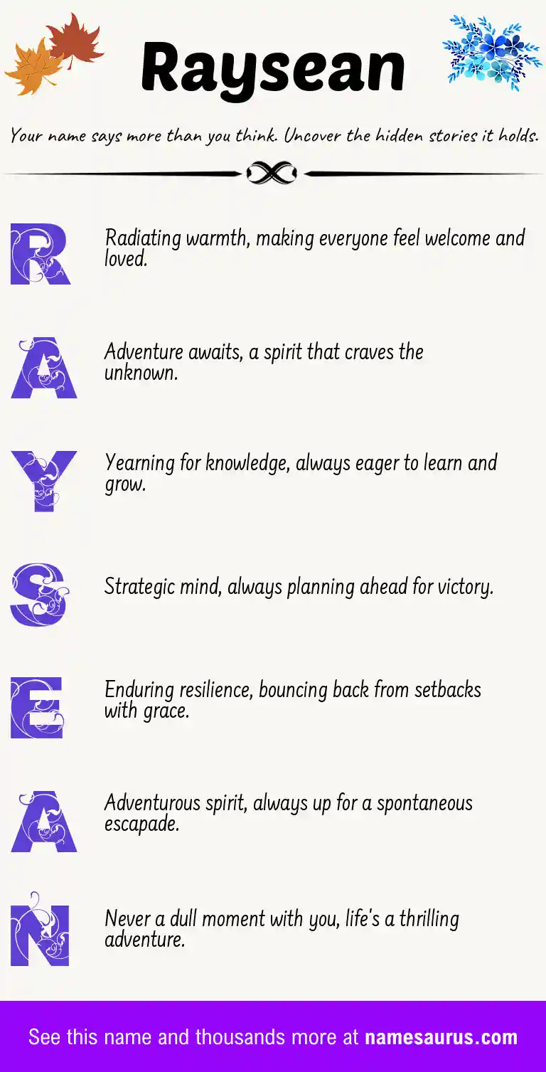 Acrostic poem about Raysean.