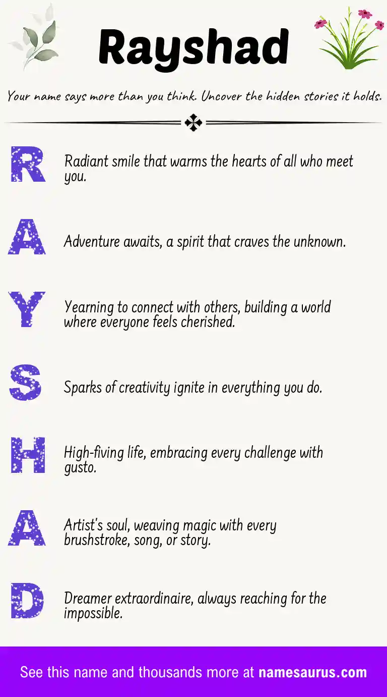 Acrostic poem about Rayshad.
