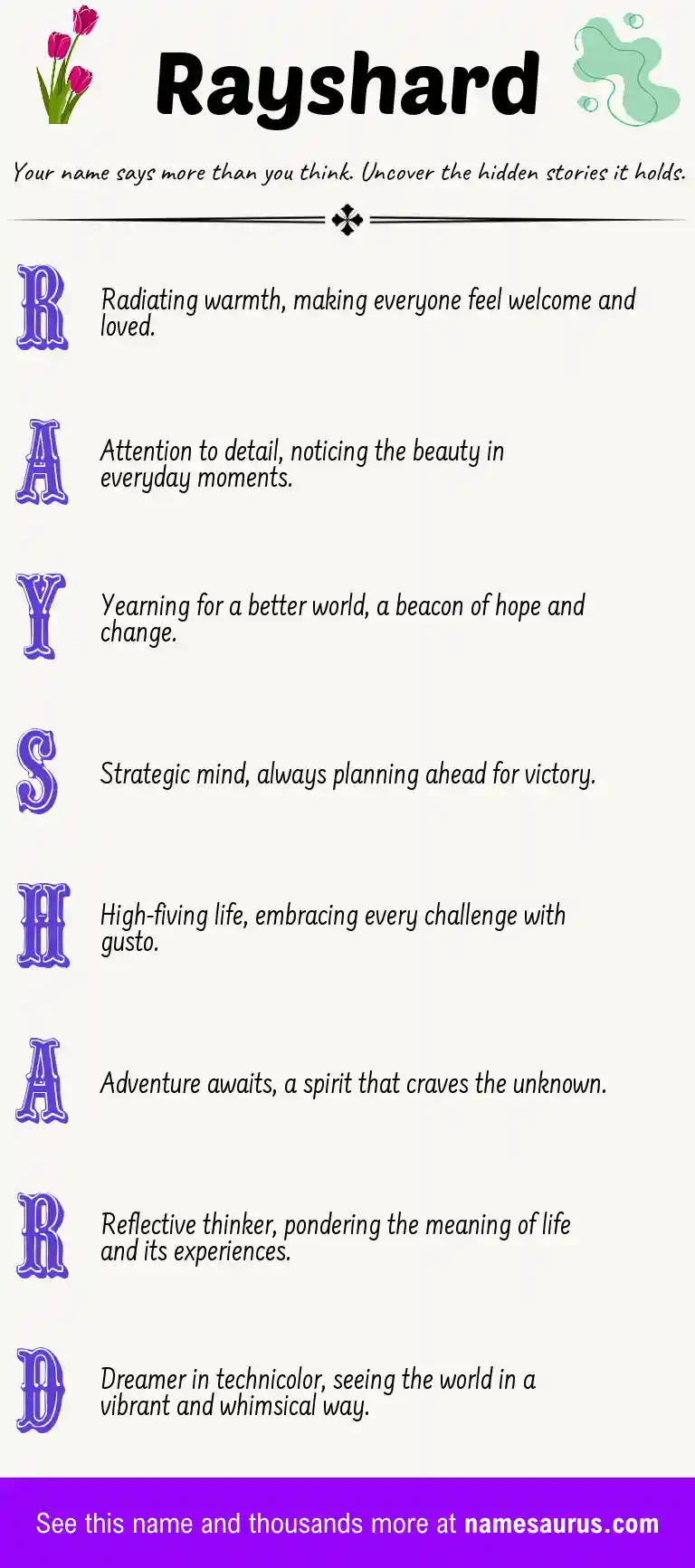 Acrostic poem about Rayshard.