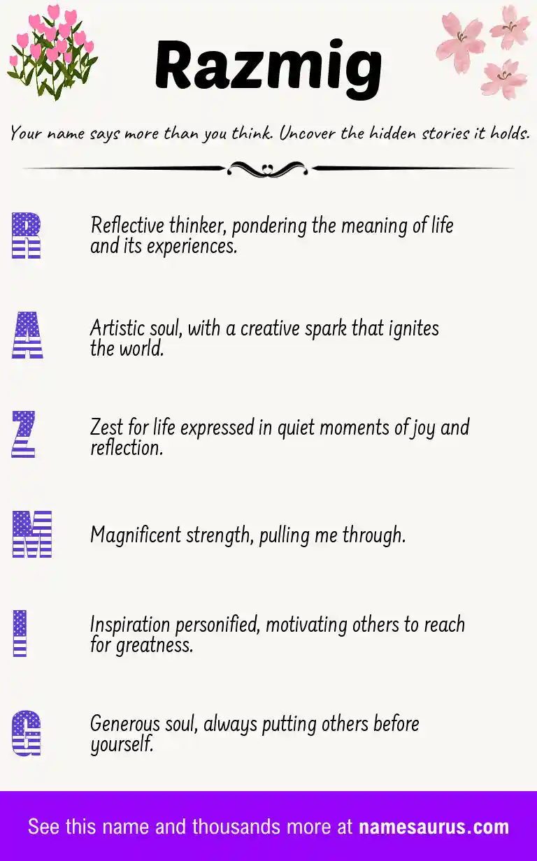 Acrostic poem about Razmig.