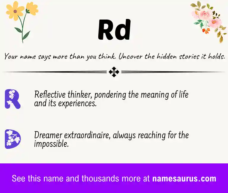 Acrostic poem about Rd.