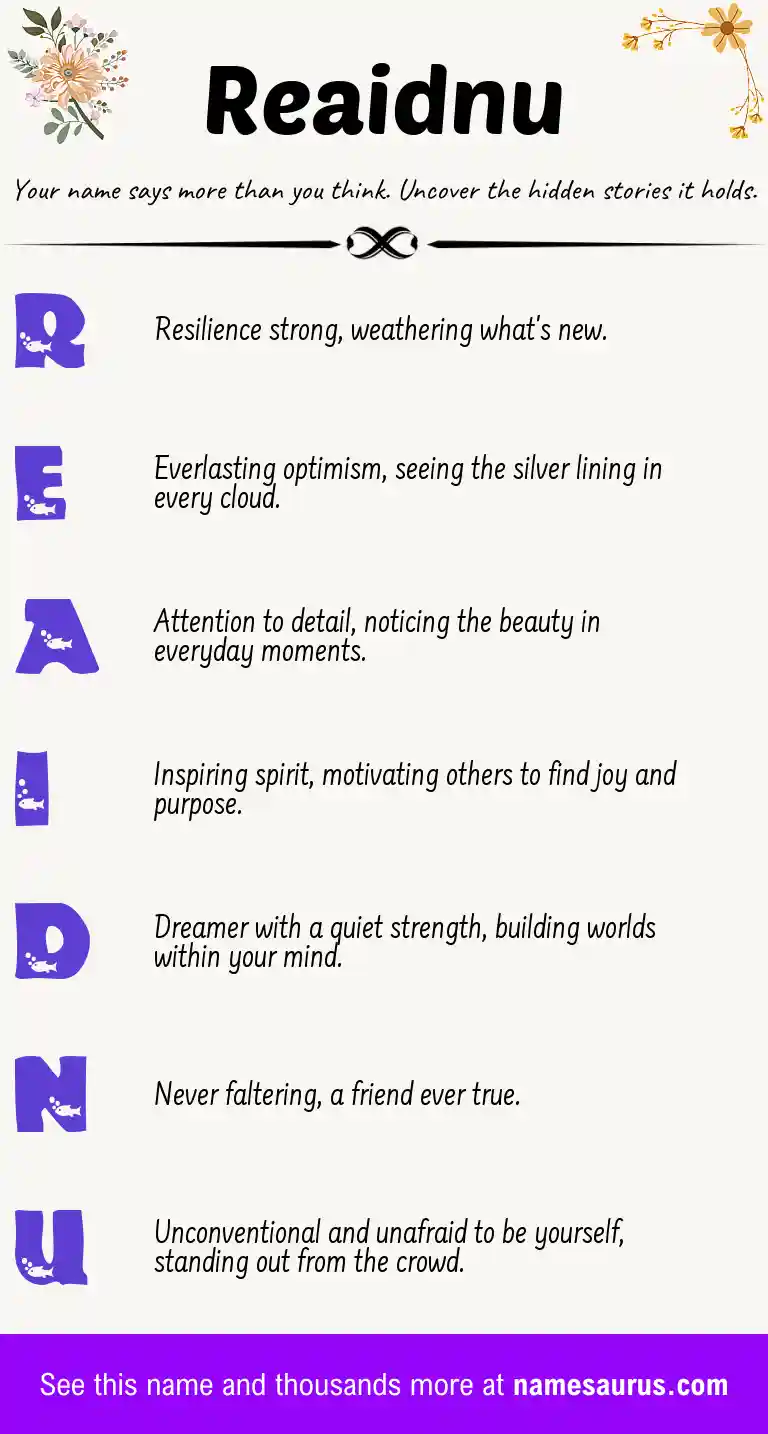 Acrostic poem about Reaidnu.