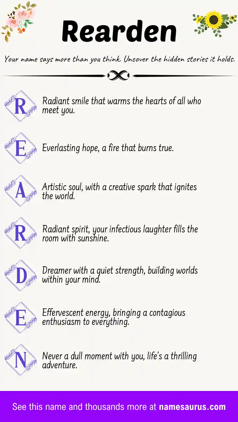 Acrostic poem about Rearden.