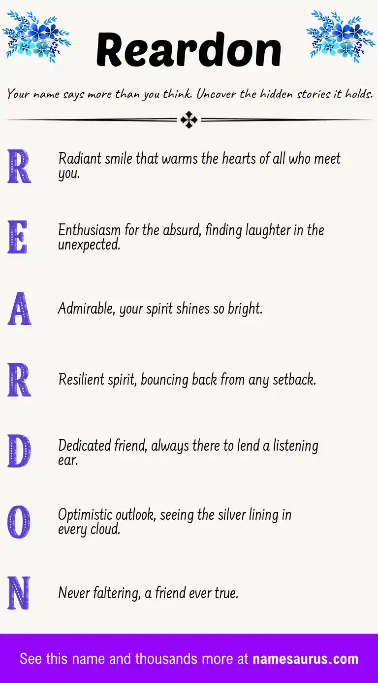 Acrostic poem about Reardon.