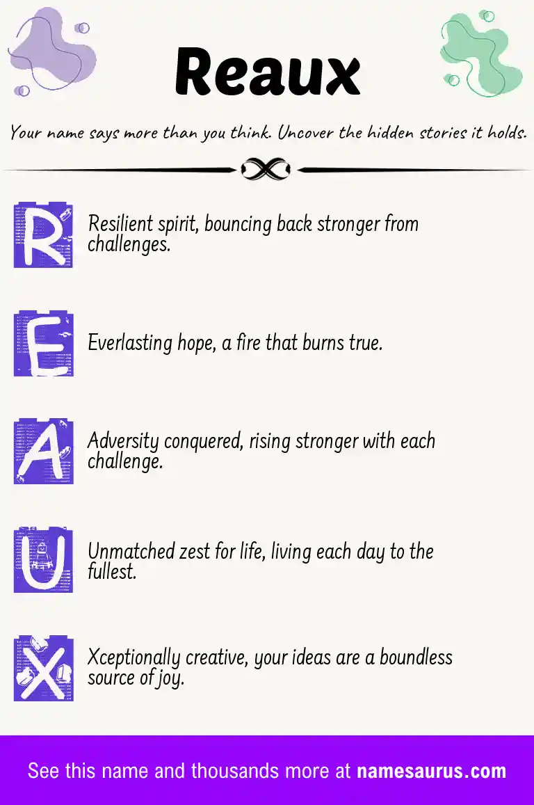 Acrostic poem about Reaux.