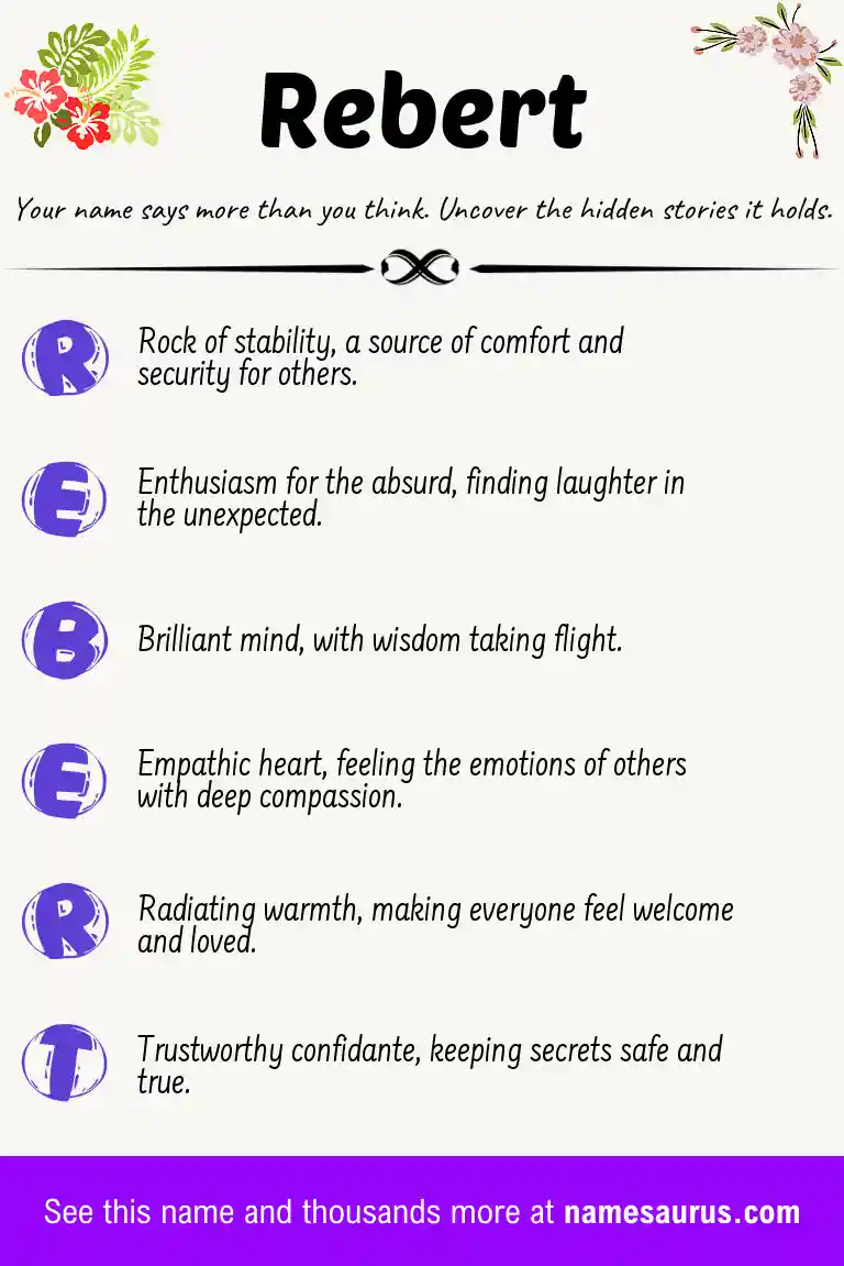 Acrostic poem about Rebert.