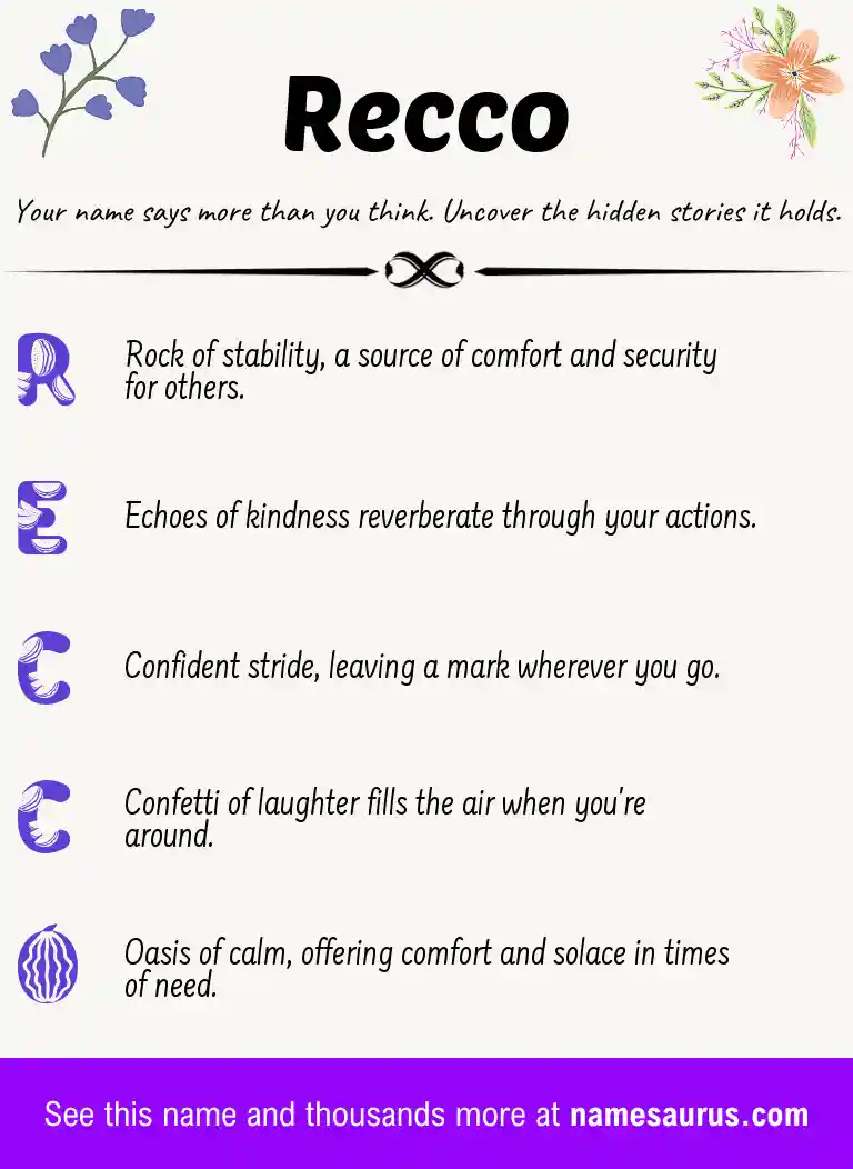 Acrostic poem about Recco.