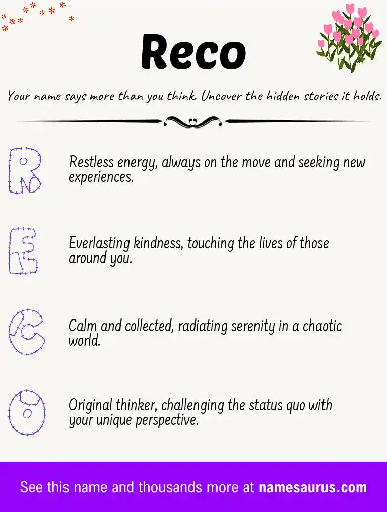 Acrostic poem about Reco.