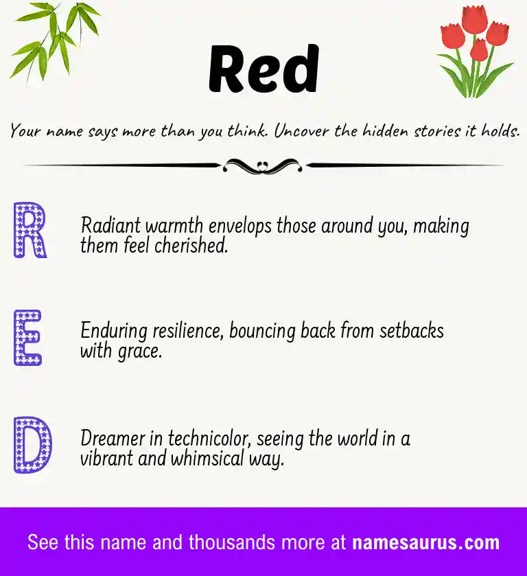 Acrostic poem about Red.