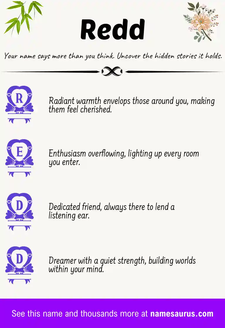 Acrostic poem about Redd.