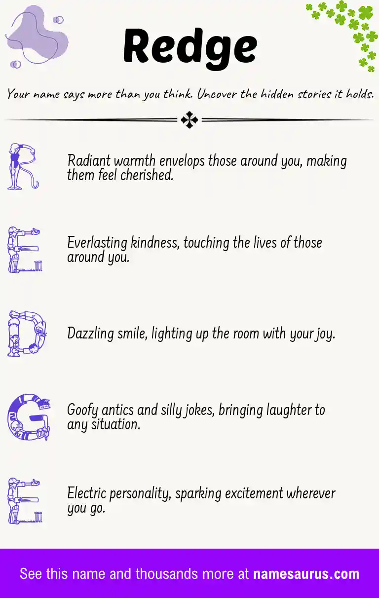 Acrostic poem about Redge.