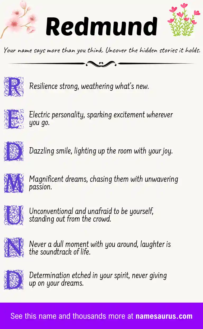 Acrostic poem about Redmund.