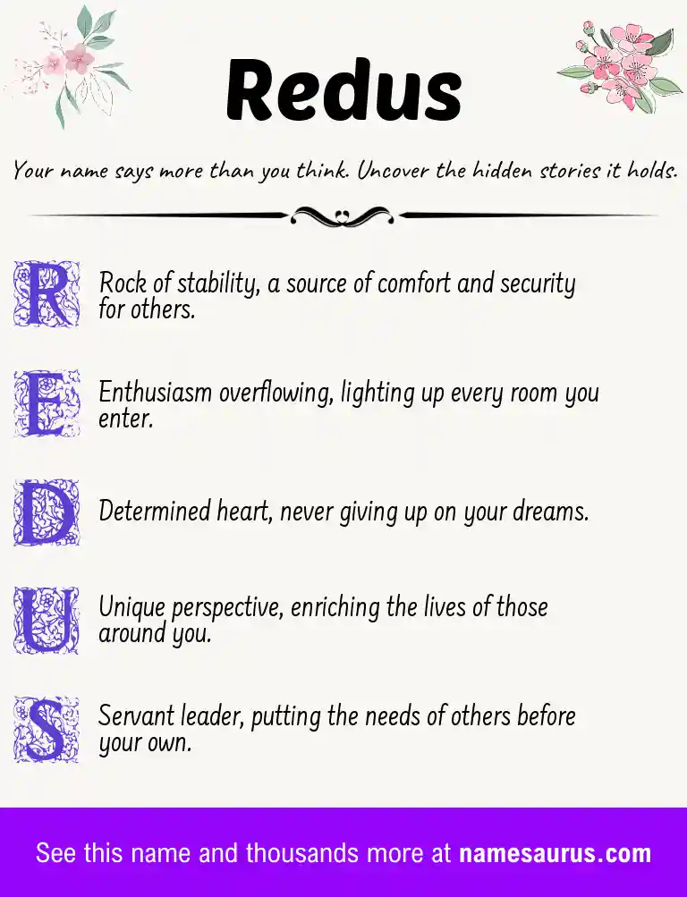 Acrostic poem about Redus.