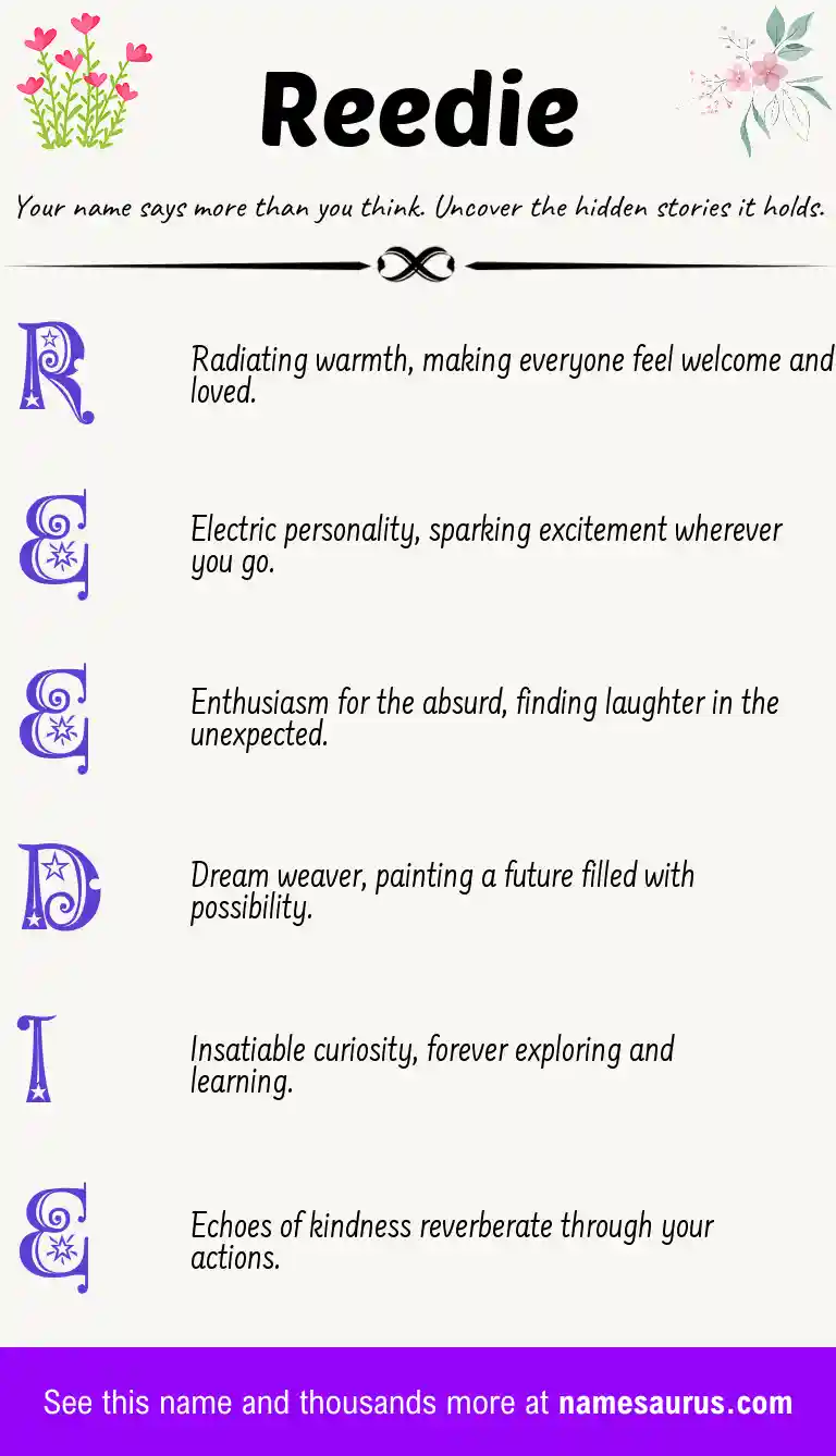 Acrostic poem about Reedie.