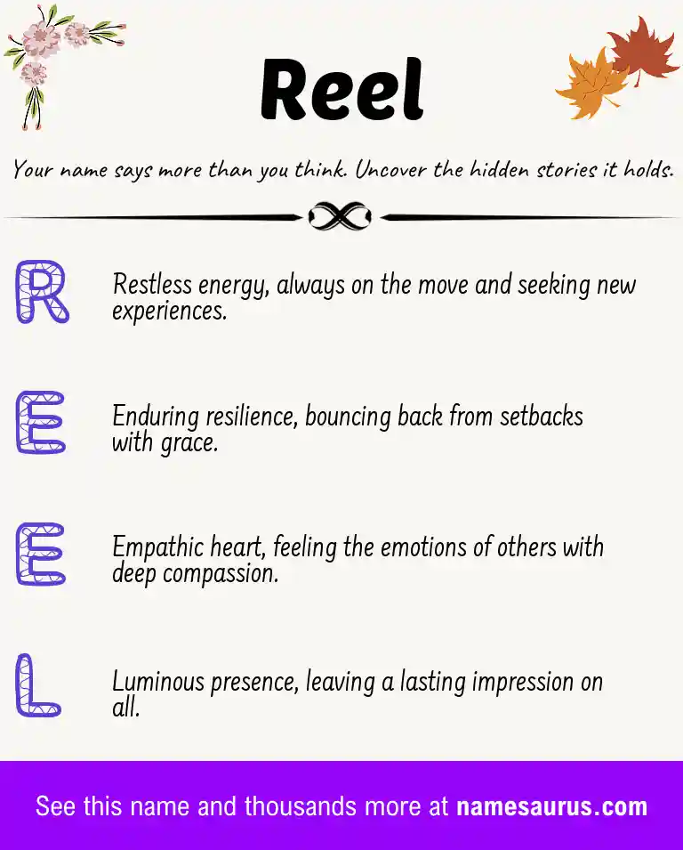 Acrostic poem about Reel.