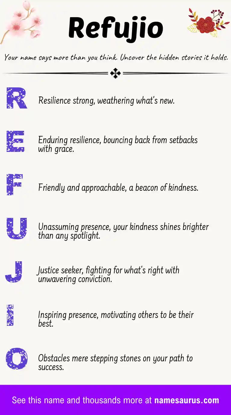 Acrostic poem about Refujio.