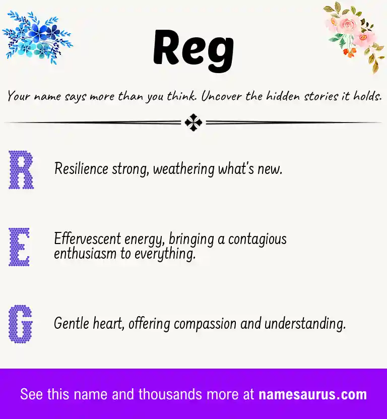 Acrostic poem about Reg.