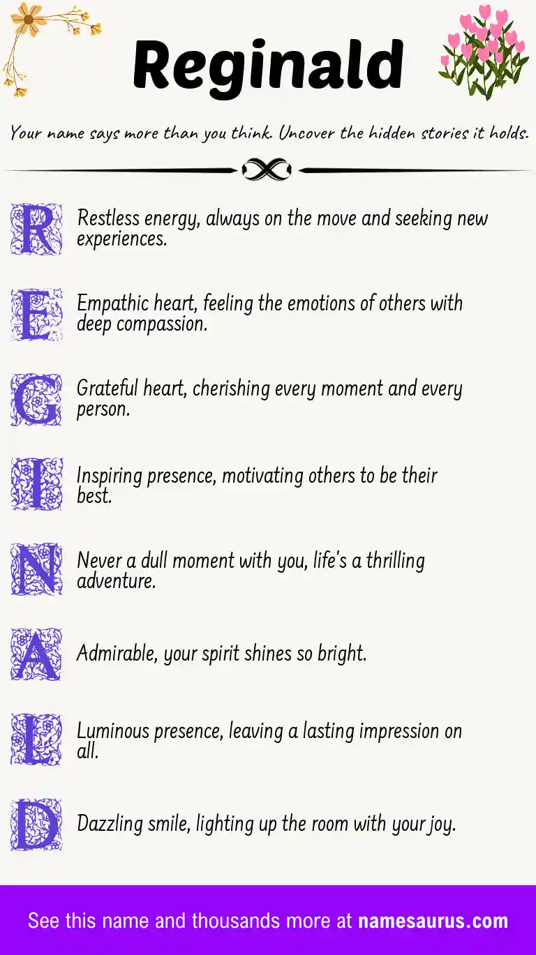 Acrostic poem about Reginald.