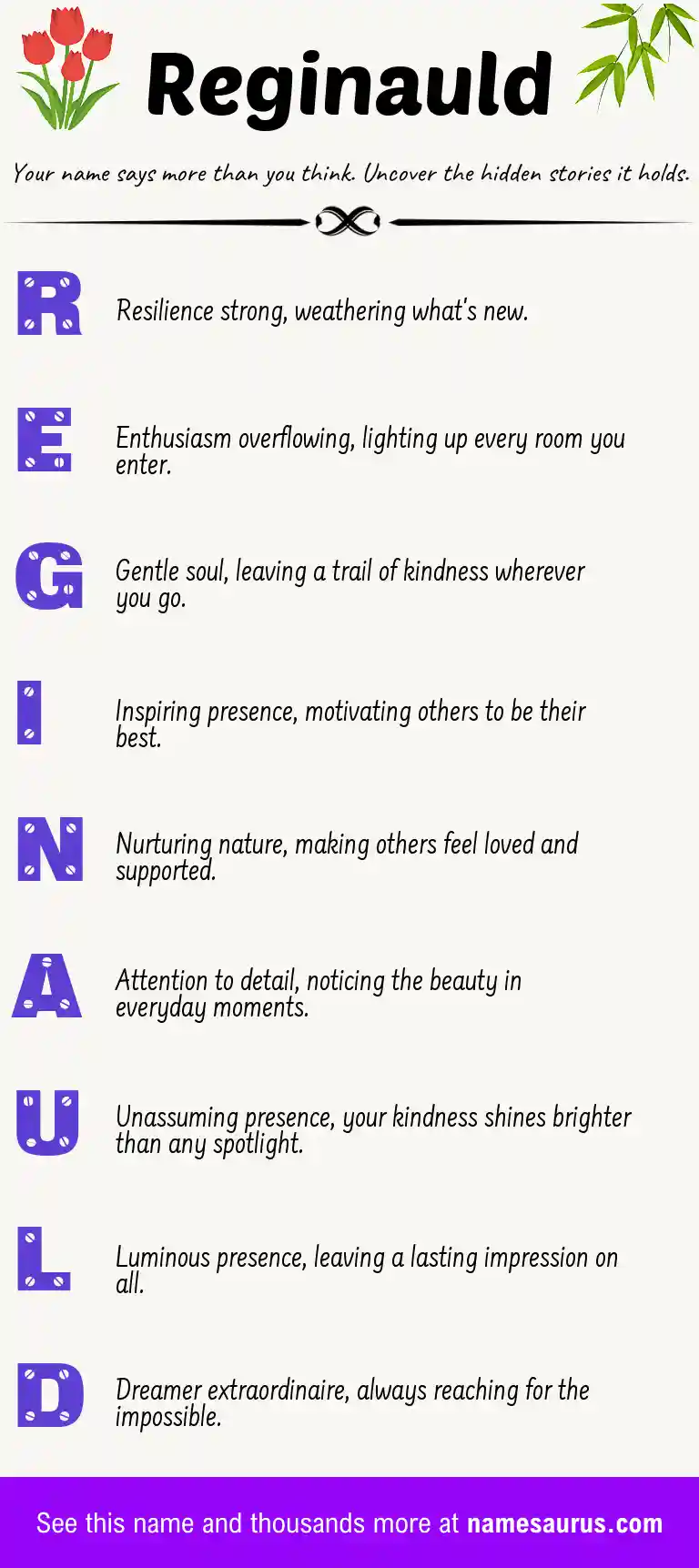 Acrostic poem about Reginauld.