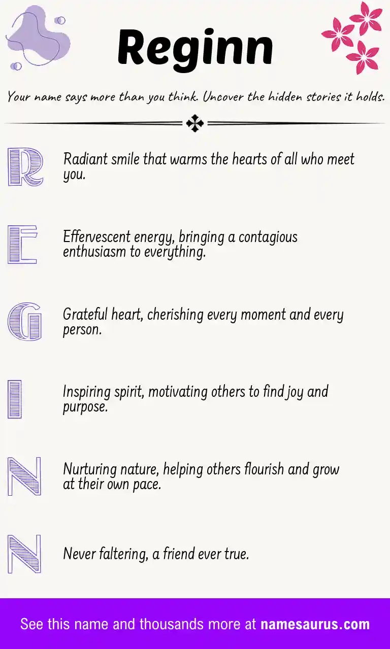 Acrostic poem about Reginn.