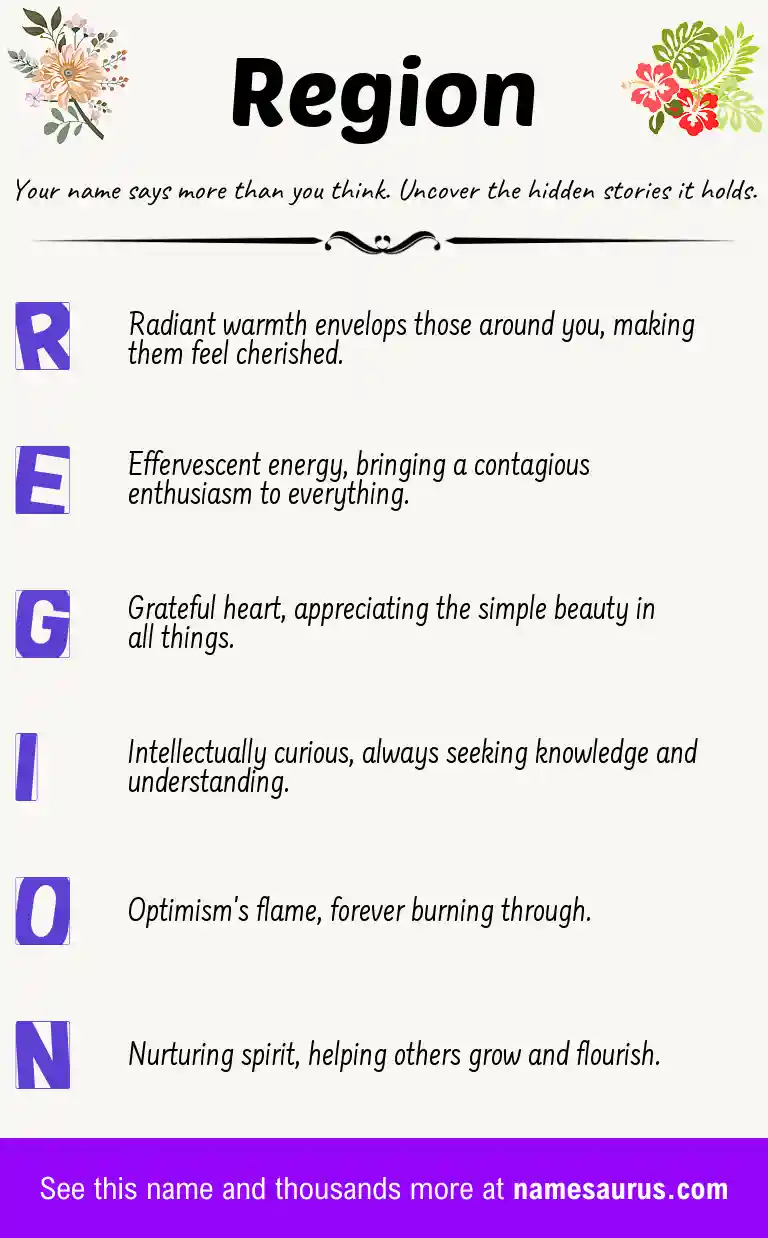Acrostic poem about Region.