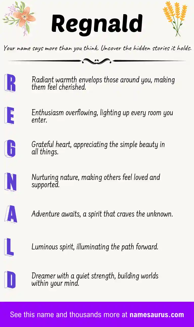 Acrostic poem about Regnald.