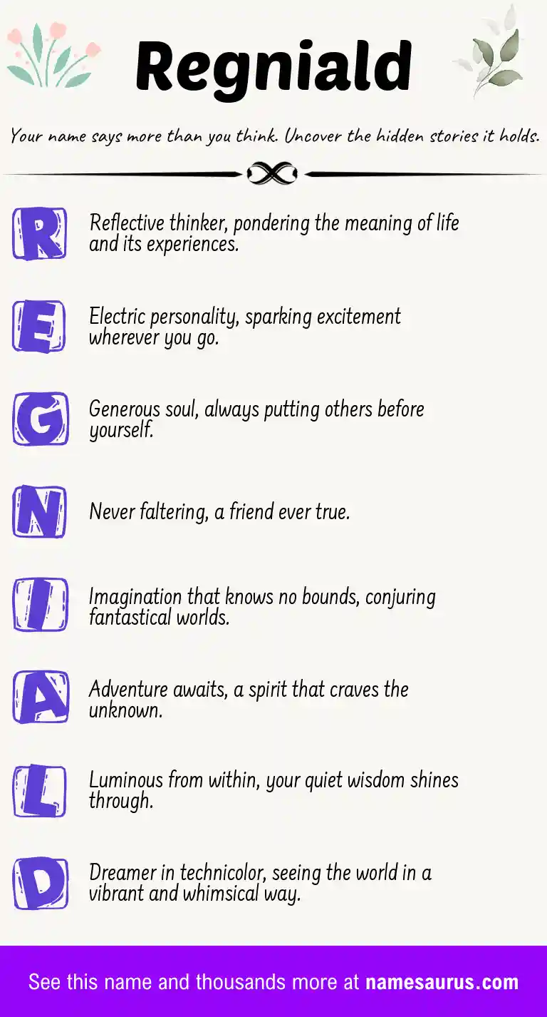 Acrostic poem about Regniald.