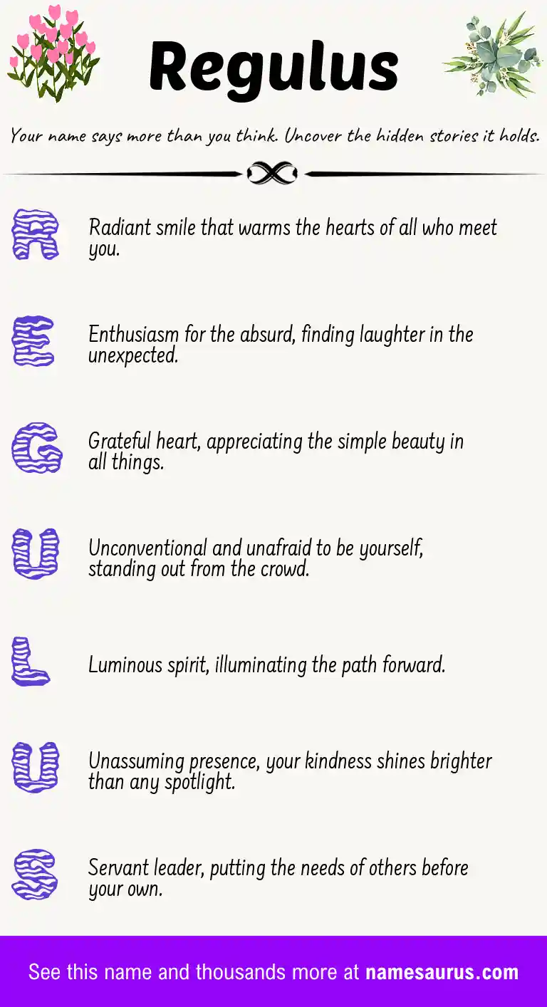 Acrostic poem about Regulus.