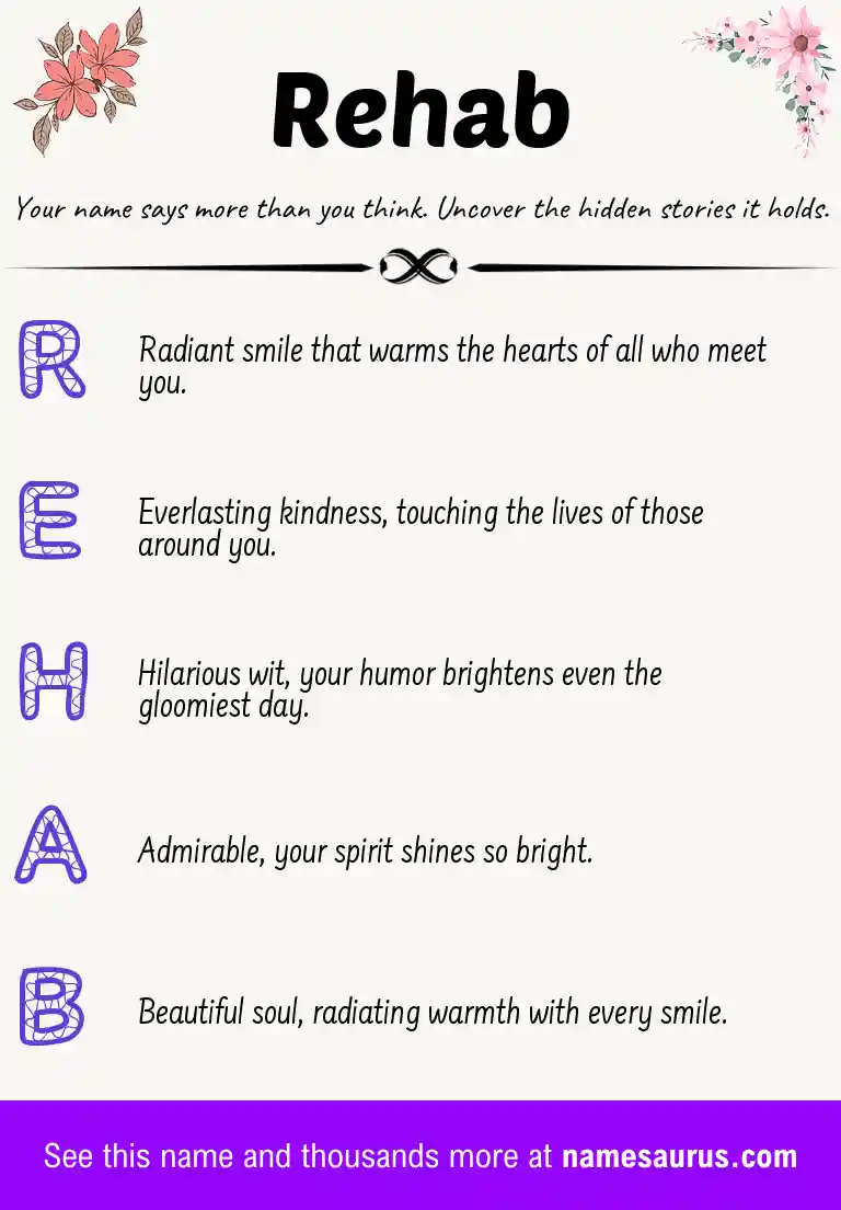Acrostic poem about Rehab.