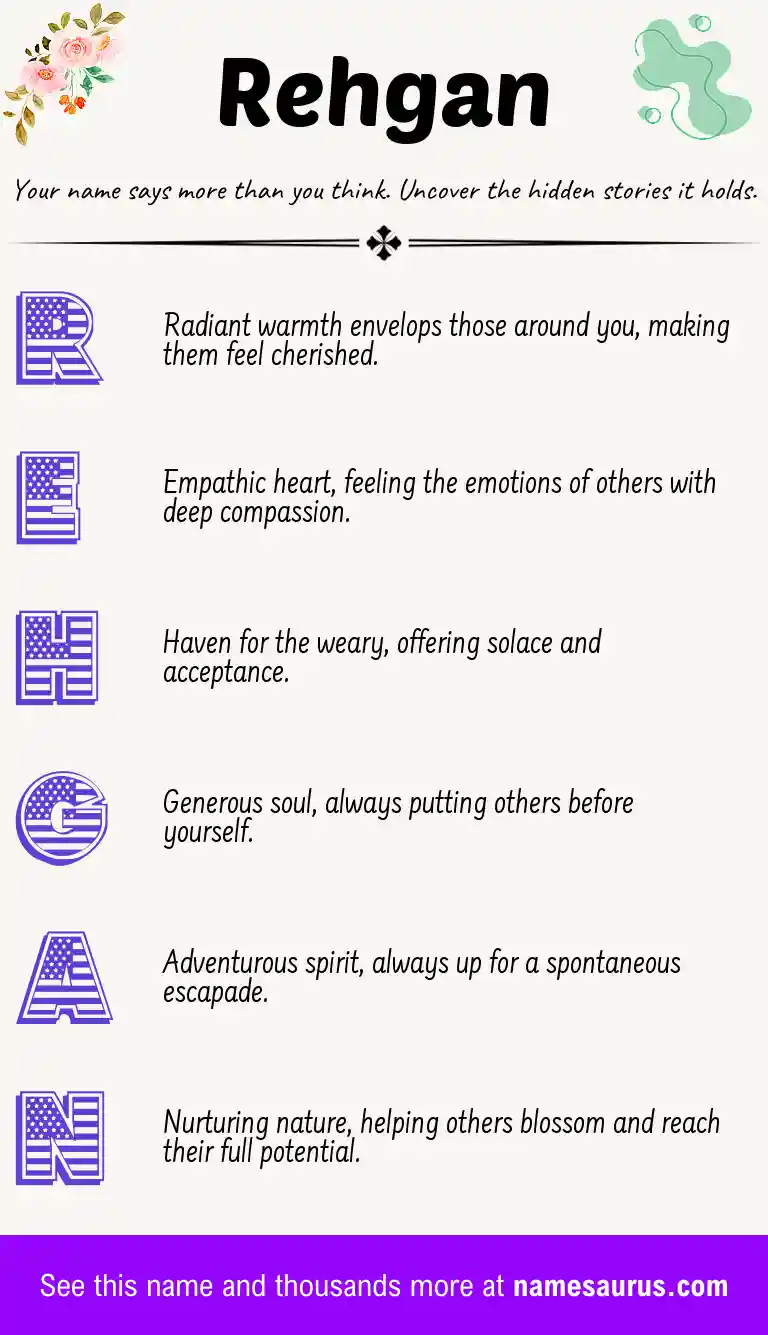 Acrostic poem about Rehgan.