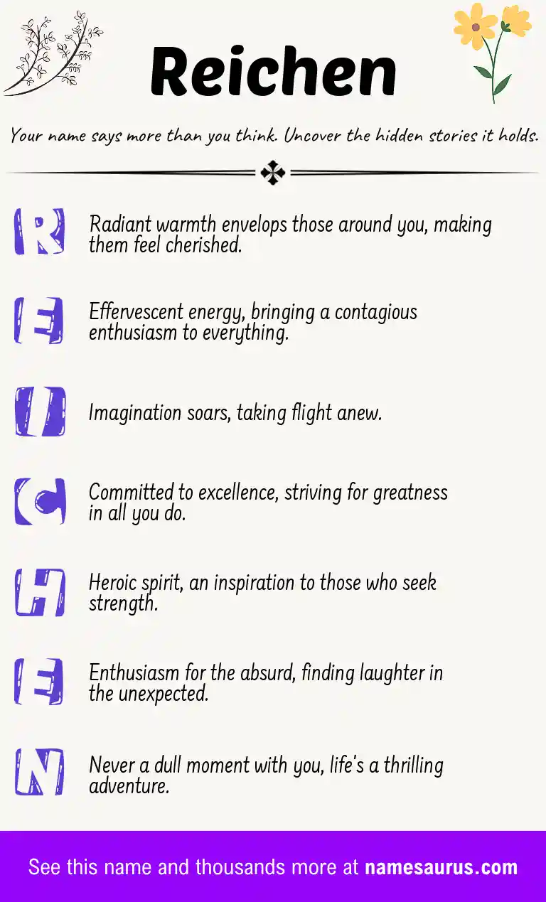 Acrostic poem about Reichen.