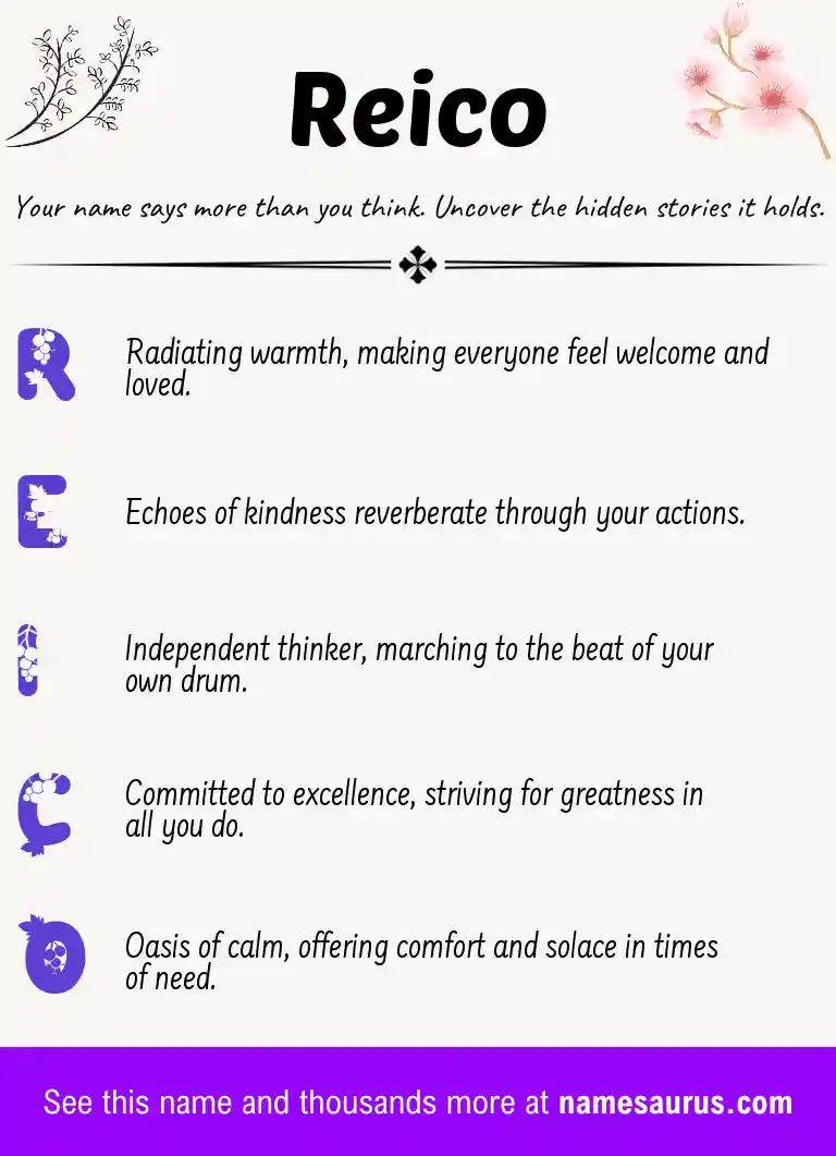 Acrostic poem about Reico.