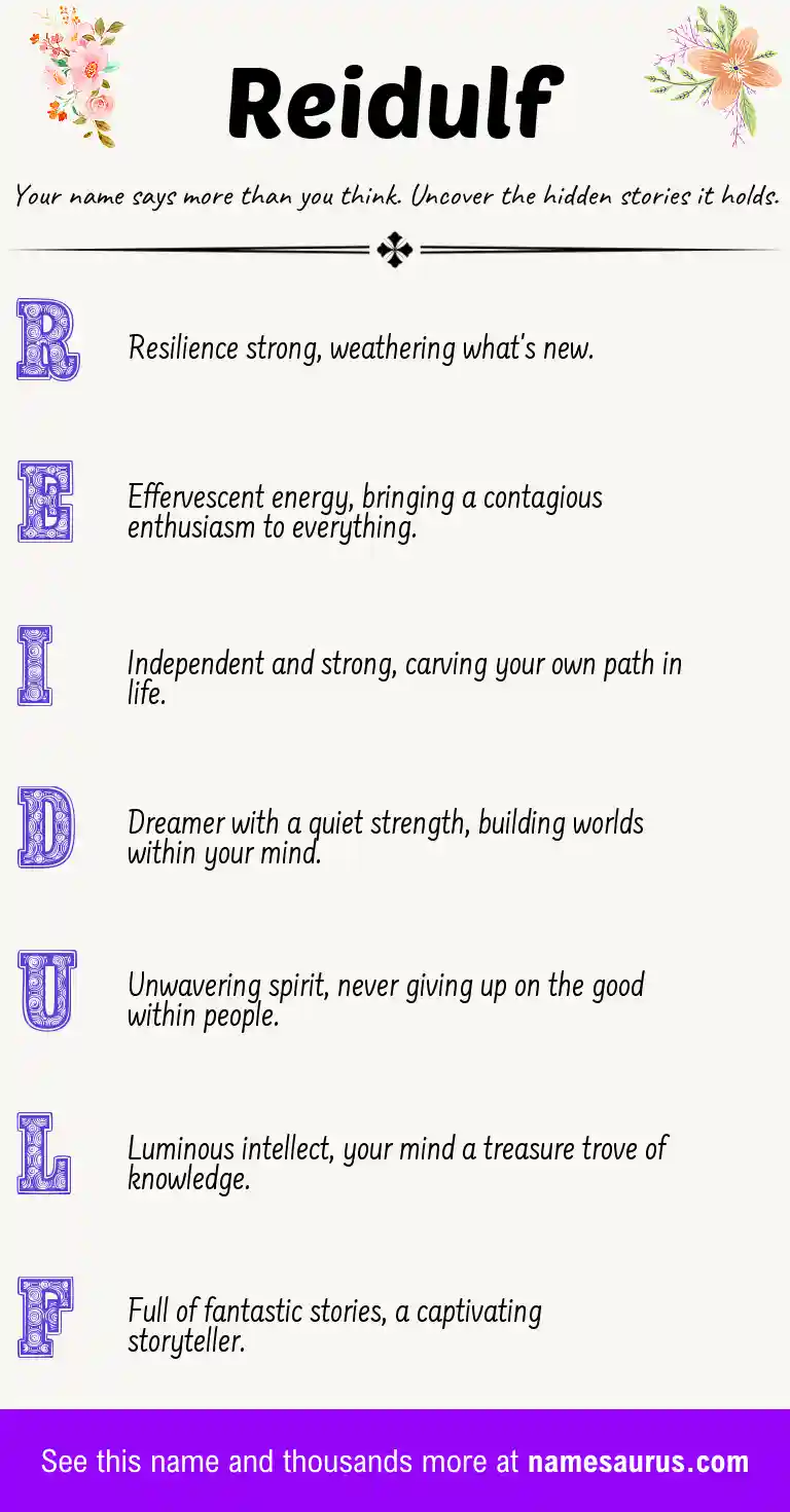 Acrostic poem about Reidulf.