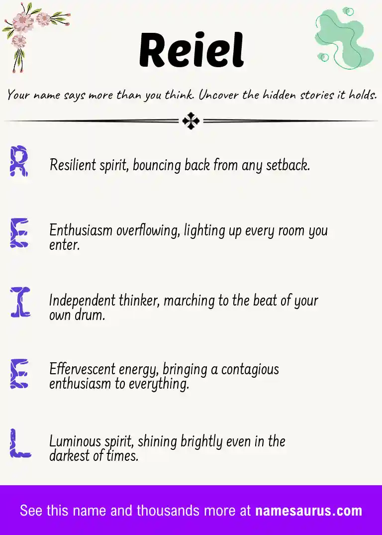 Acrostic poem about Reiel.
