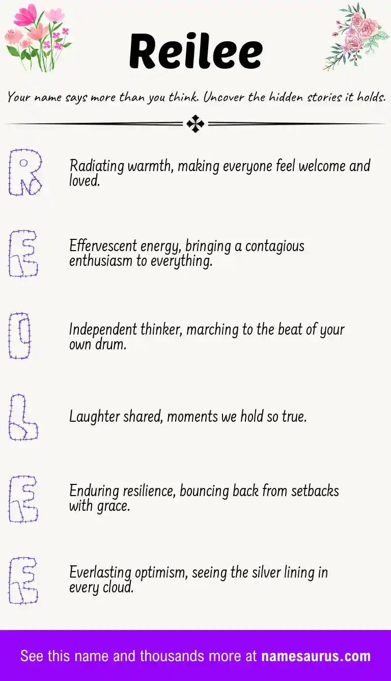 Acrostic poem about Reilee.